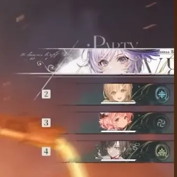 Silver Palace party lineup screen showing Firtho with her green Radiatio element icon beside her portrait, the marker some fans first read as a nuclear element
