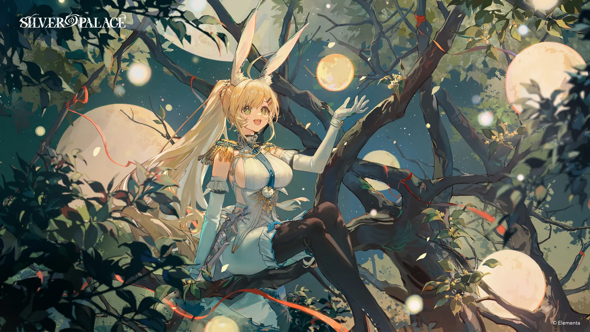Gratia climbs a tree for the moon in Silver Palace's Mid-Autumn art