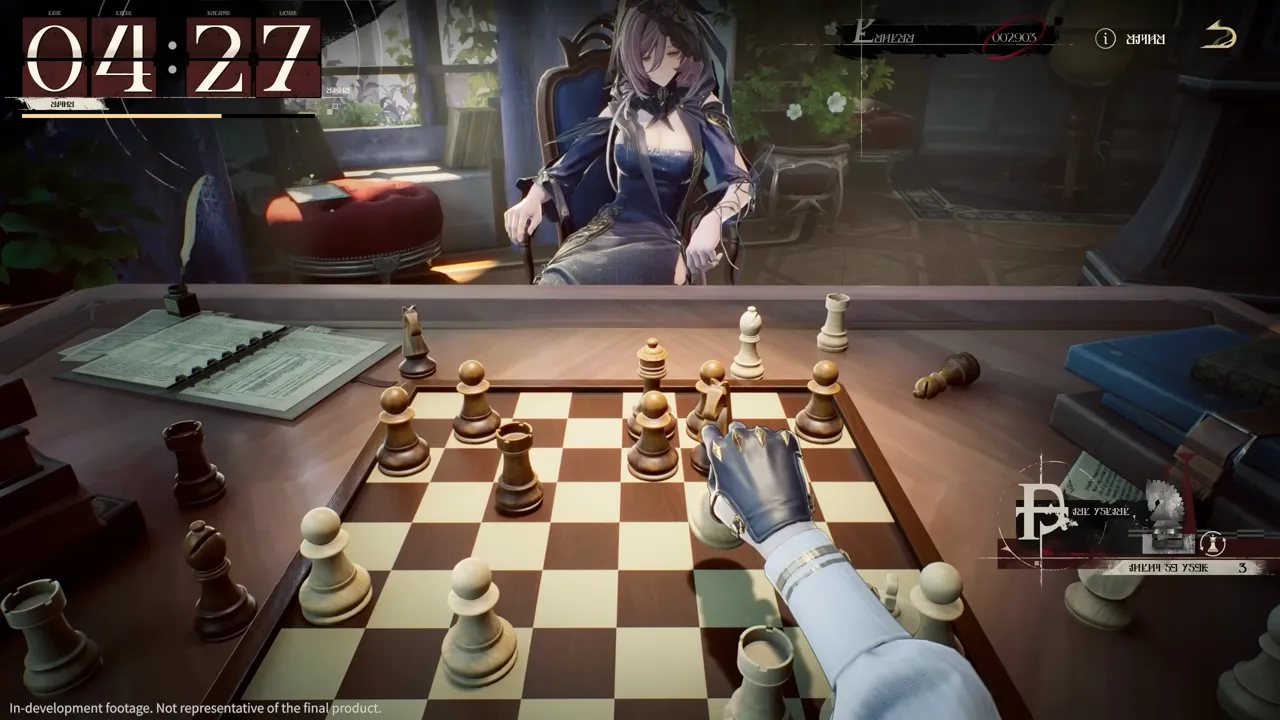 A chess duel minigame board in Silver Palace