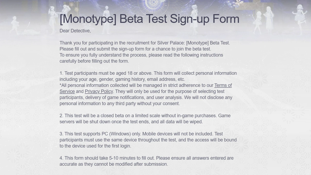 Silver Palace Monotype Beta Test Recap