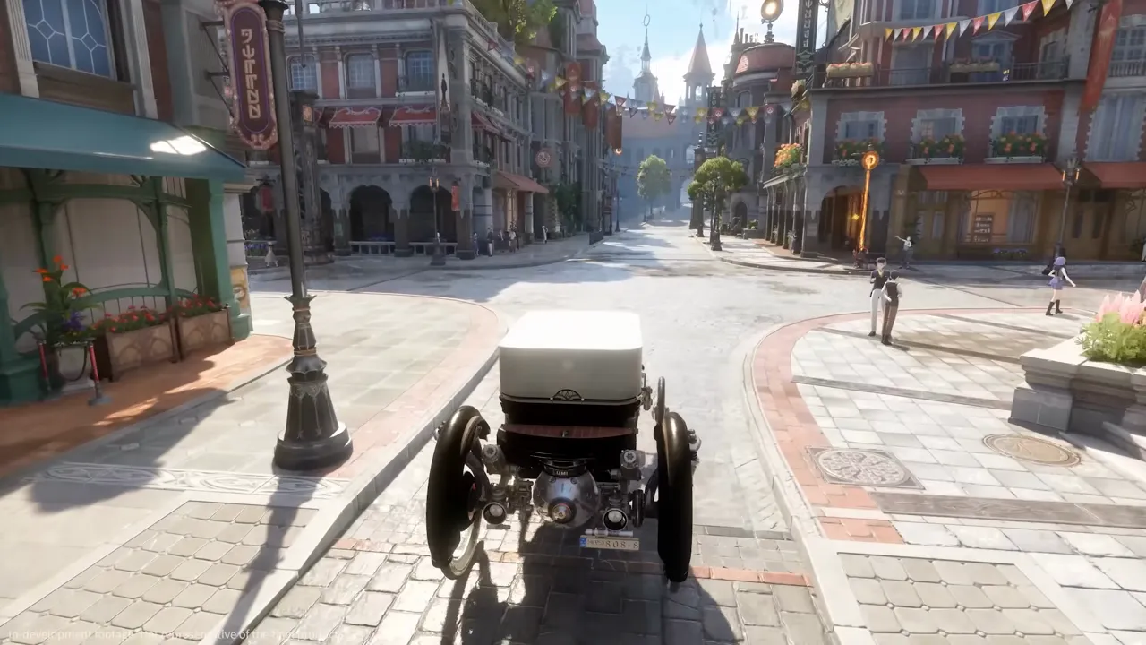 Driving an automobile down a Silvernia street