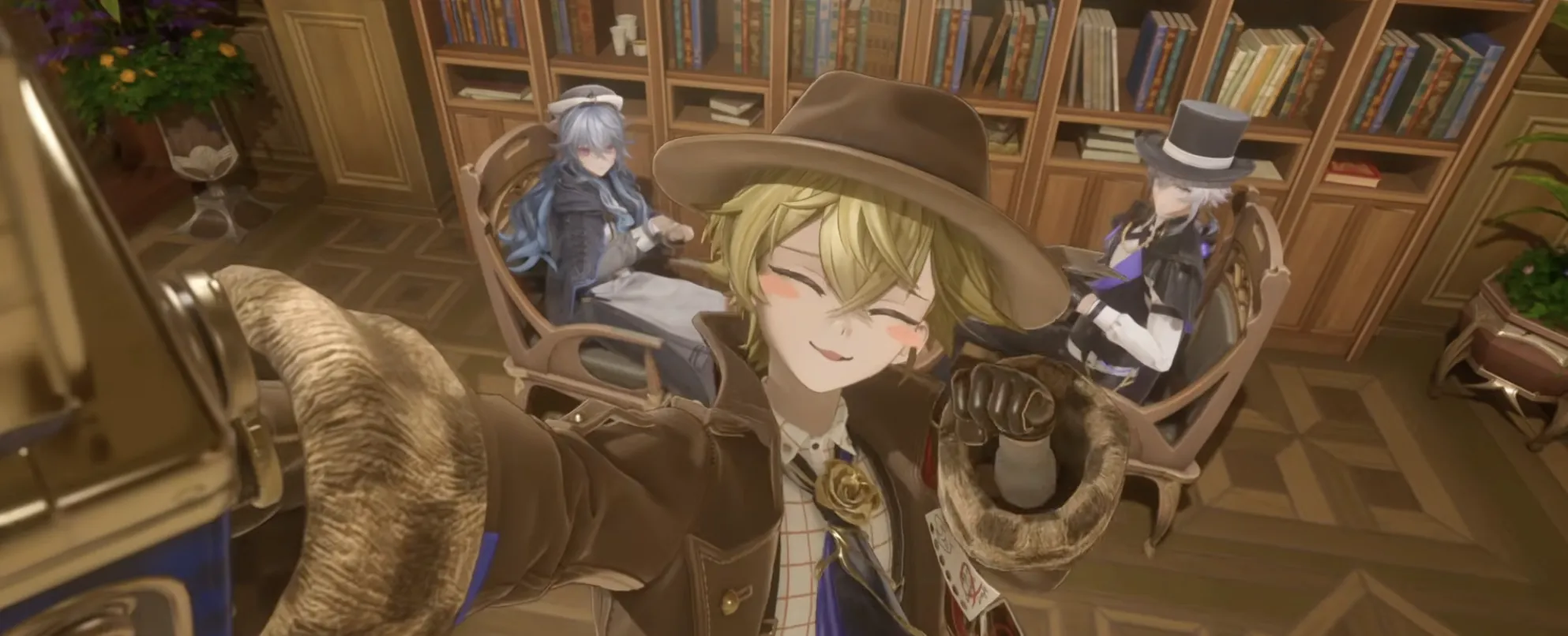 Silver Palace's brash photojournalist Grimm meeting the detective for the first time in the recap