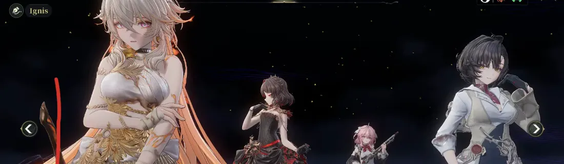 The Silver Palace Partners screen with a four-character team of Ashley, Red Rose, Alf and Firtho under an Ignis attribute filter