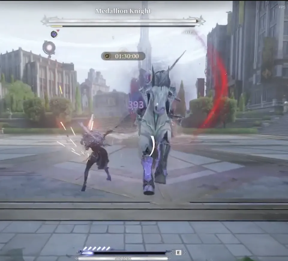 Medallion Knight mounted boss in Silver Palace with a 90 minute clear timer on screen